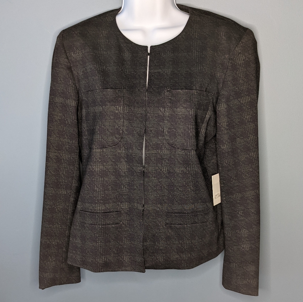 NWT G by Gustavo Arango Women's Plaid Blazer with Gray and Purple Sz 6
